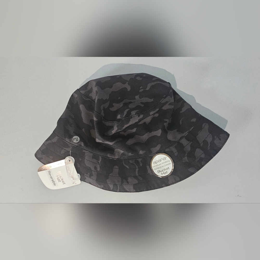 Apana Reversible Black Camo Bucket Hat